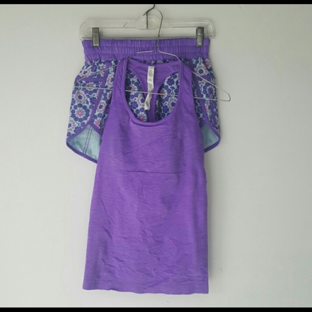 Lululemon racerback tank and shorts 6.